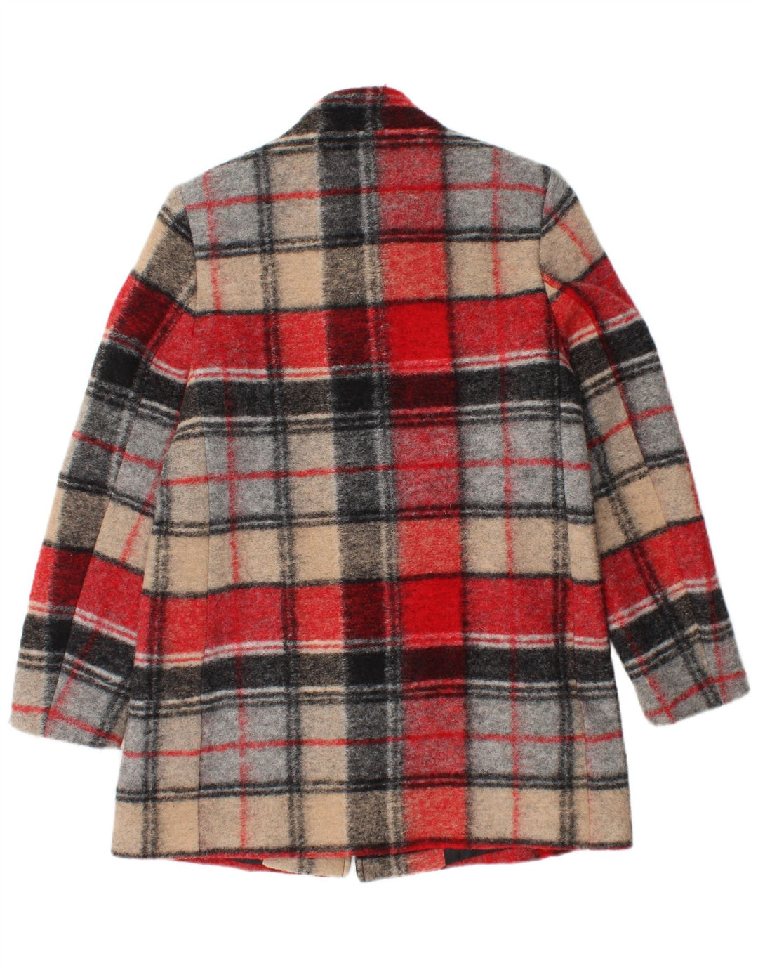 Eugen Klein Dame Overfrakke UK 10 Lille Flerfarvet Ternet Uld