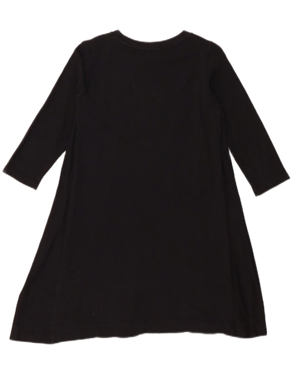 Zara Dame Trafaluc 3/4-ærmet A-line kjole UK 10 Small Black Bomuld