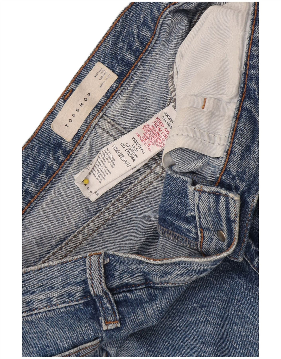 Topshop Dame Straight Jeans W30 L32 Blå Polyester
