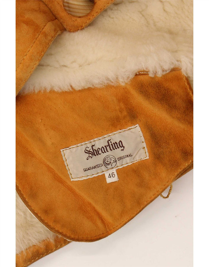 Vintage Dame Shearling Jacket IT 46 Large Brown Shearling