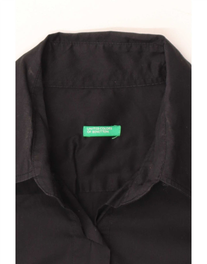 Benetton Womens Pullover Shirt UK 10 Small Black