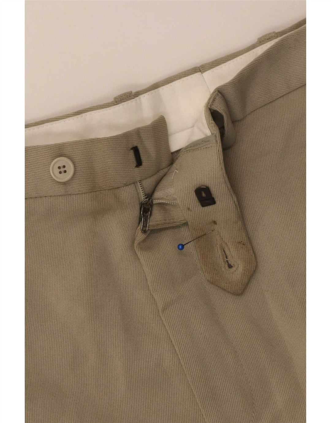 Marks & Spencer Straight Suit Bukser til mænd W34 L31 Beige Polyester
