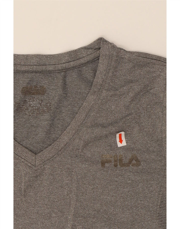 FILA Womens T-Shirt Top UK 8 Small Grey Vintage Fila and Second-Hand Fila from Messina Hembry 