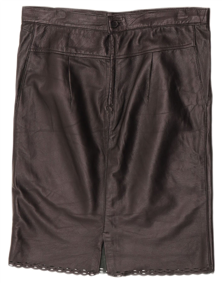 Vintage lædernederdel til kvinder W31 Medium Black