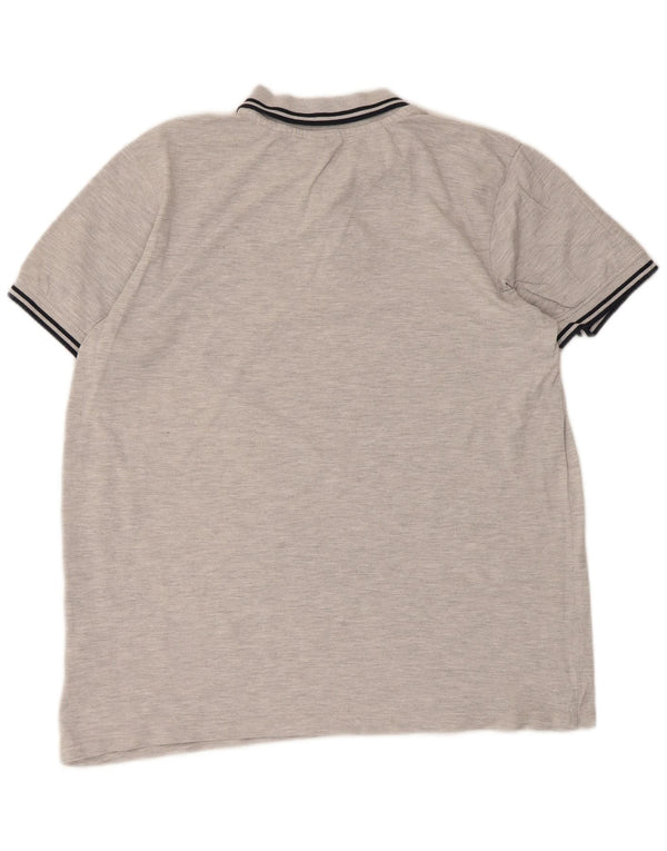 Kappa herre poloshirt XL grå stribet bomuld