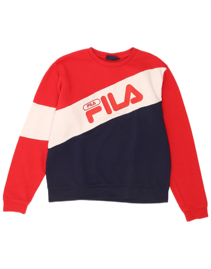 Fila Herre grafisk sweatshirt Jumper Medium Flerfarvet Colourblock Bomuld