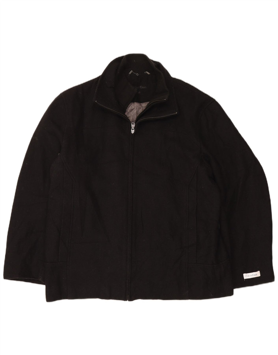 Calvin Klein Herre Bomber Jacket UK 40 Large Black Wool