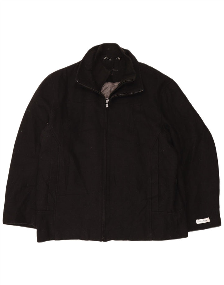 Calvin Klein Herre Bomber Jacket UK 40 Large Black Wool