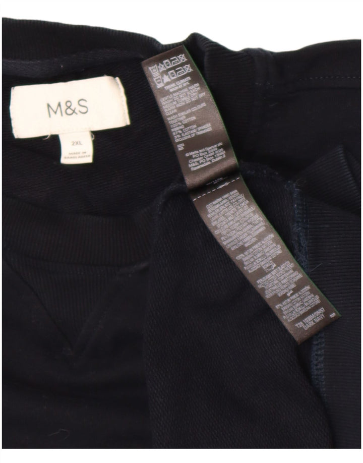 Marks & Spencer Herre Sweatshirt Jumper 2XL Marineblå Bomuld