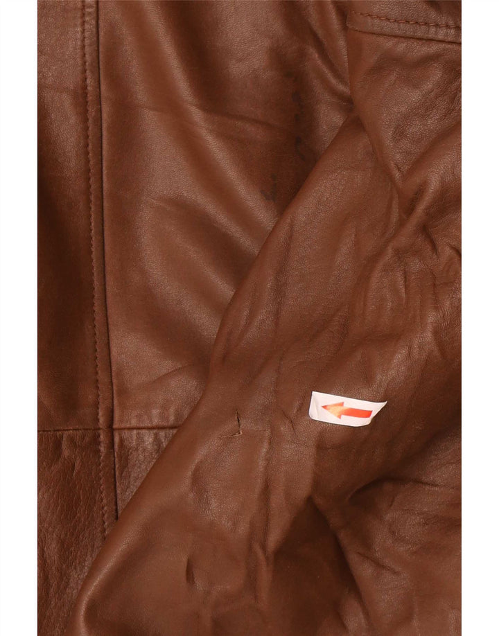 Vintage læderfrakke til kvinder IT 50 XL Brun