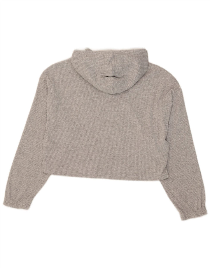 Puma Womens Crop Oversized hættetrøje Jumper UK 14 Medium Grey Bomuld