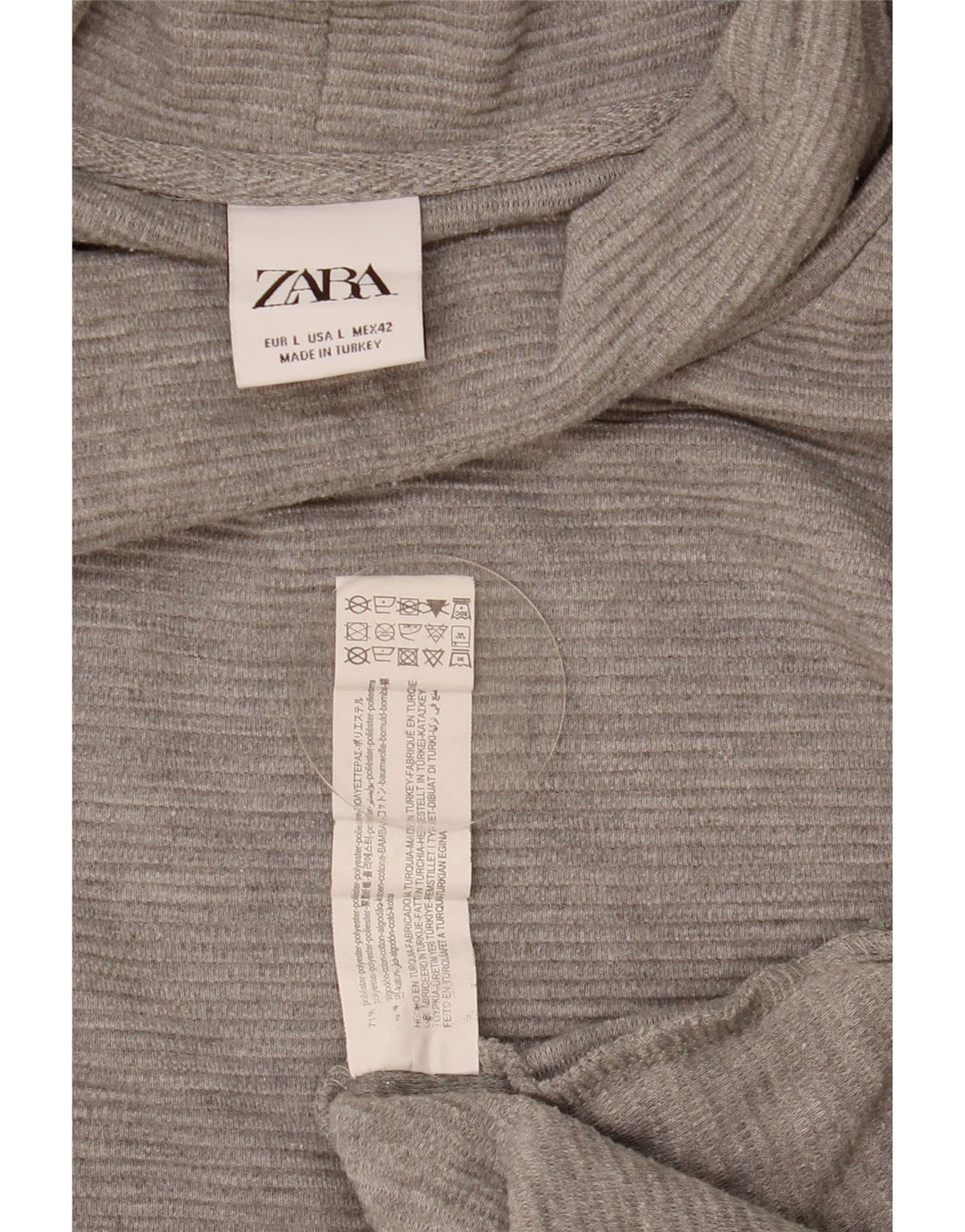 Zara Herre Rullehalstrøje Sweater Stor Grå Polyester