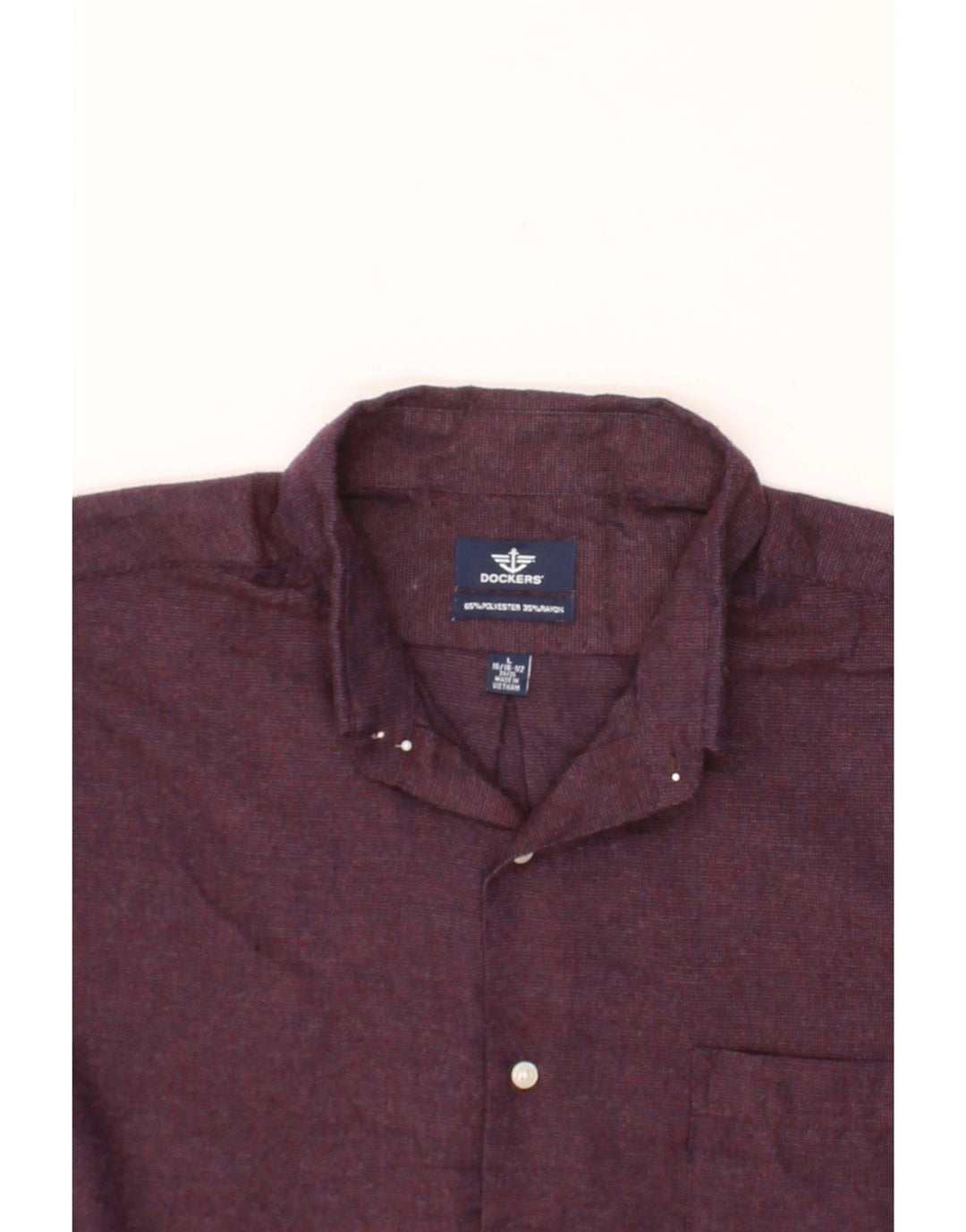 DOCKERS Mens Shirt Size 16 16 1/2 Large Purple Polyester Vintage Dockers and Second-Hand Dockers from Messina Hembry 