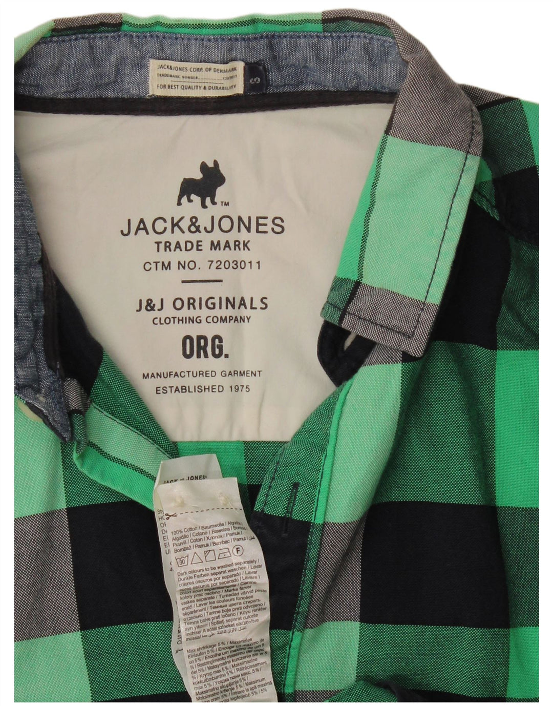 Jack & Jones herre flannel skjorte lille grøn ternet bomuld