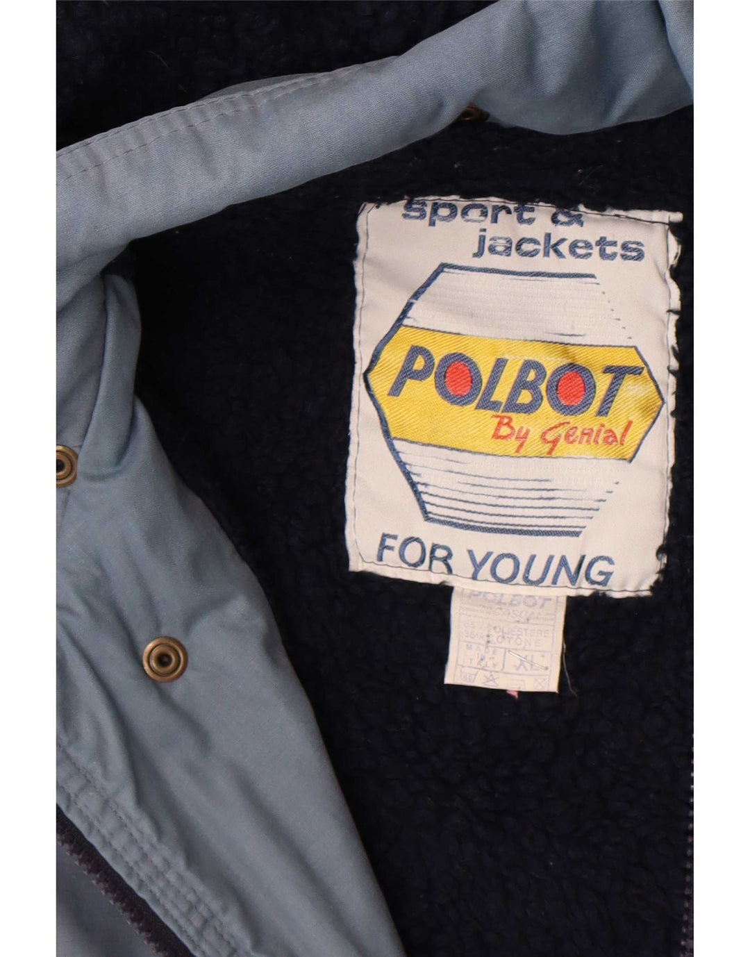 Polbot Sherpa-jakke med hætte til mænd UK 42 XL Blå Polyester