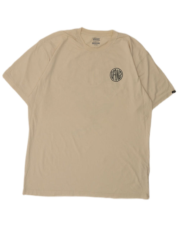 Vans Herre Classic Fit T-Shirt Top XL Off White Blomsterbomuld