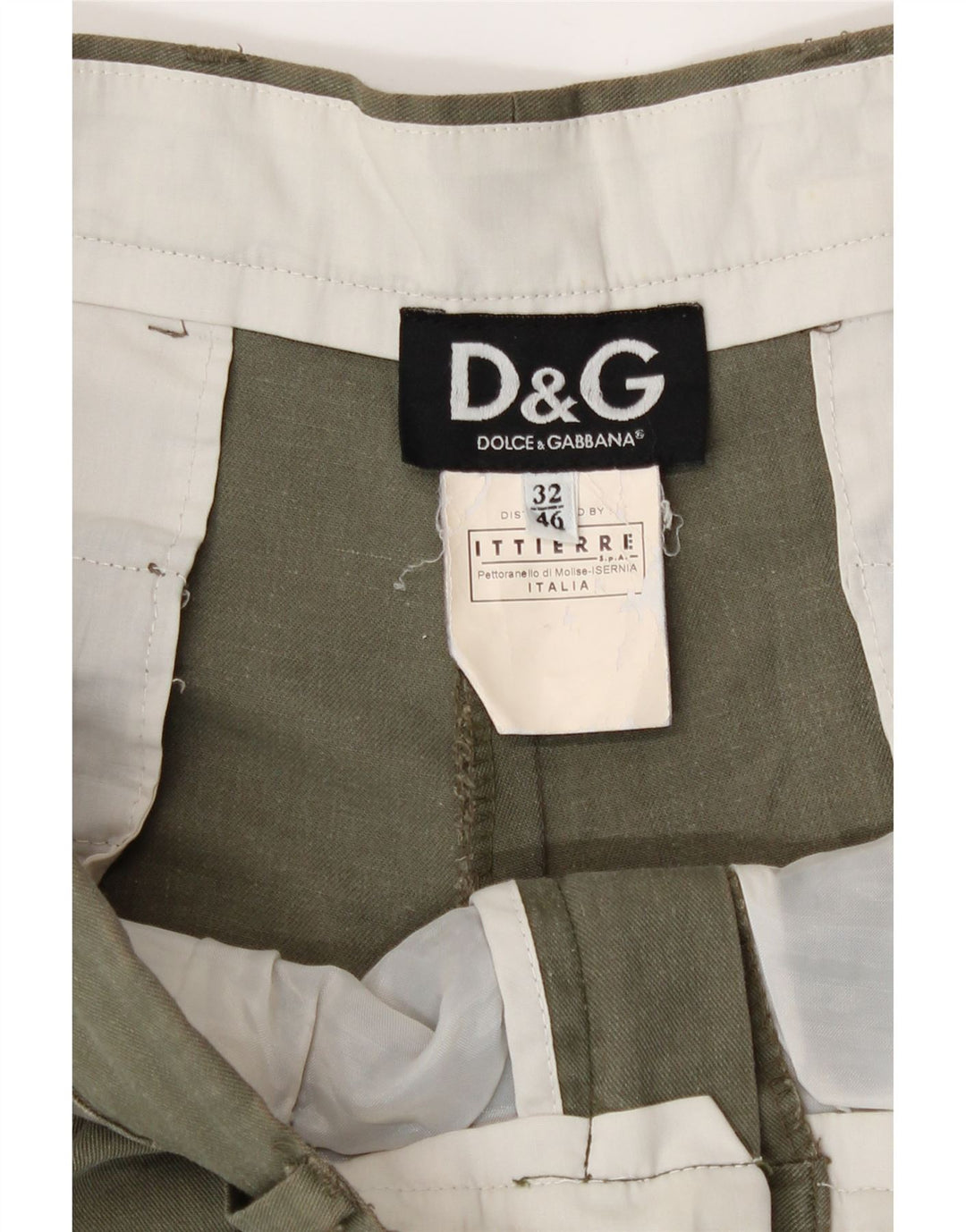 Dolce & Gabbana Grafiske Chino Shorts til mænd W32 Medium Khaki Bomuld