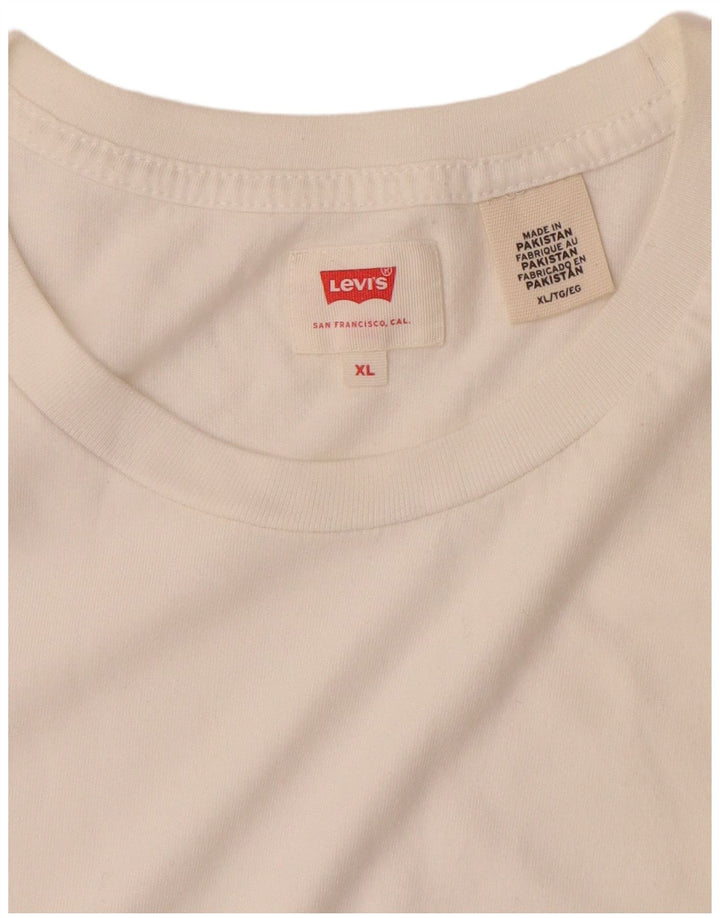 LEVI'S Herre T-Shirt Top XL Hvid Bomuld