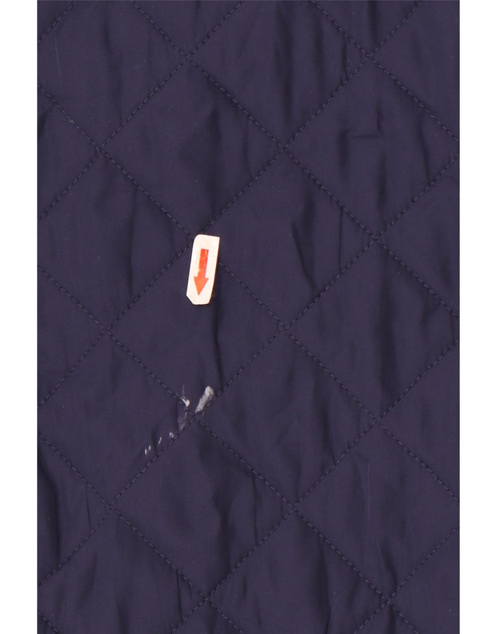 Monsoon Dame Quiltet Overfrakke UK 10 Lille Blå Polyester