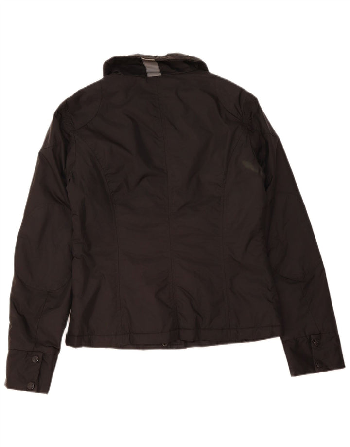 VINTAGE Womens Utility Jacket UK 14 Medium Black Nylon