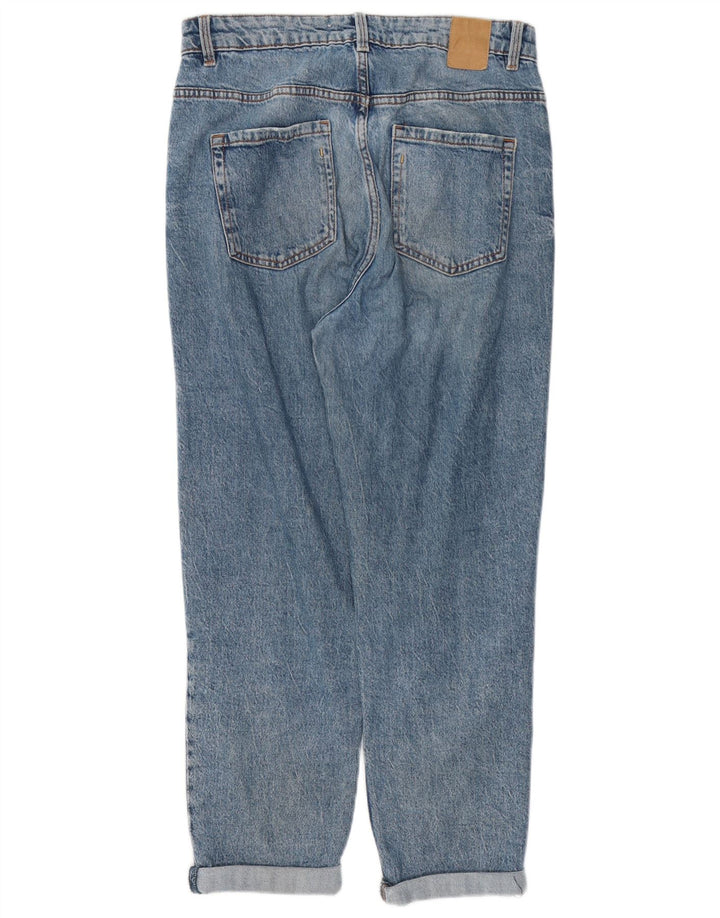Zara Dame Distressed Tapered Jeans EU 40 Medium W30 L27 Blå Bomuld