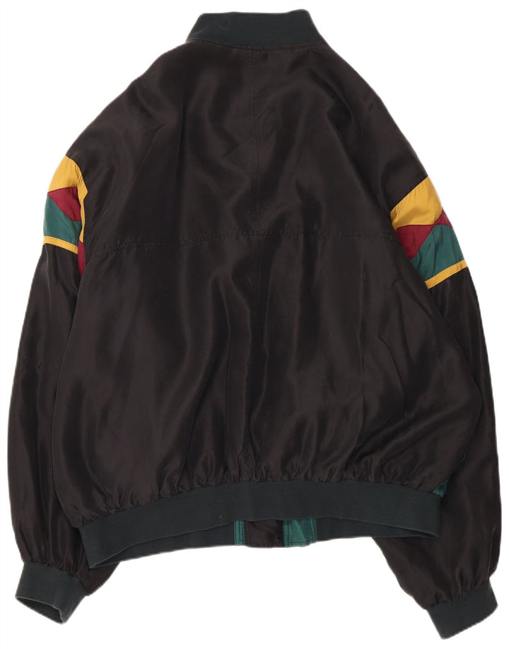 JEAN LEGALLI Bomberjakke til mænd UK 42 XL Grøn Colourblock Silke