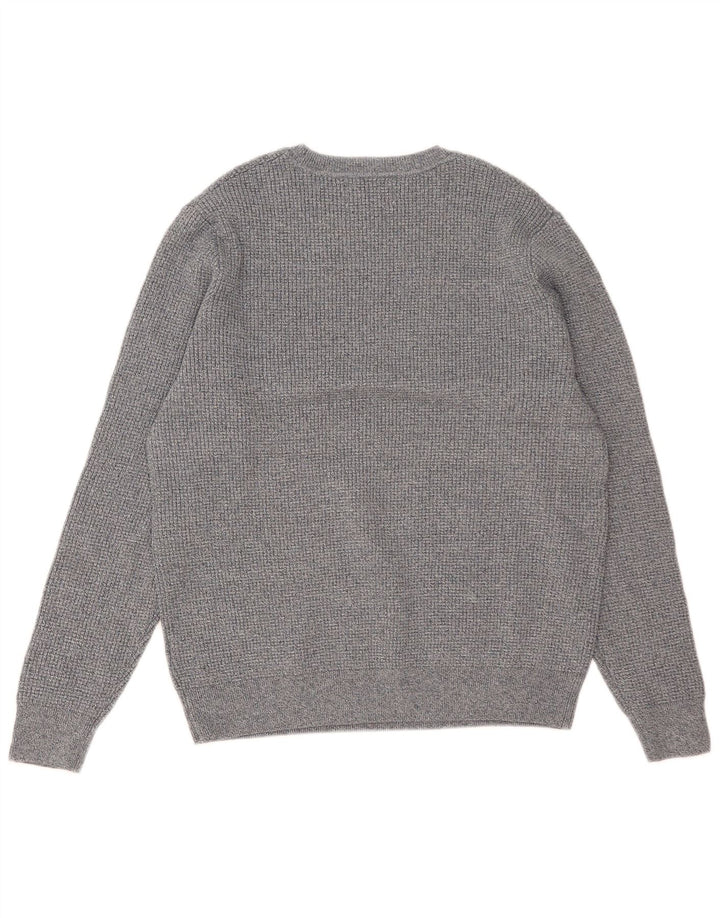 Marks & Spencer Herre sweater med rund hals, stor grå flækket polyester