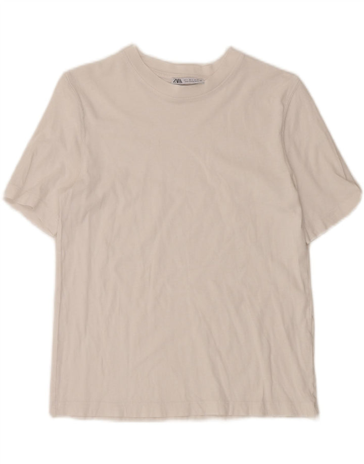 ZARA Womens T-Shirt Top UK 10 Small White Vintage Zara and Second-Hand Zara from Messina Hembry 
