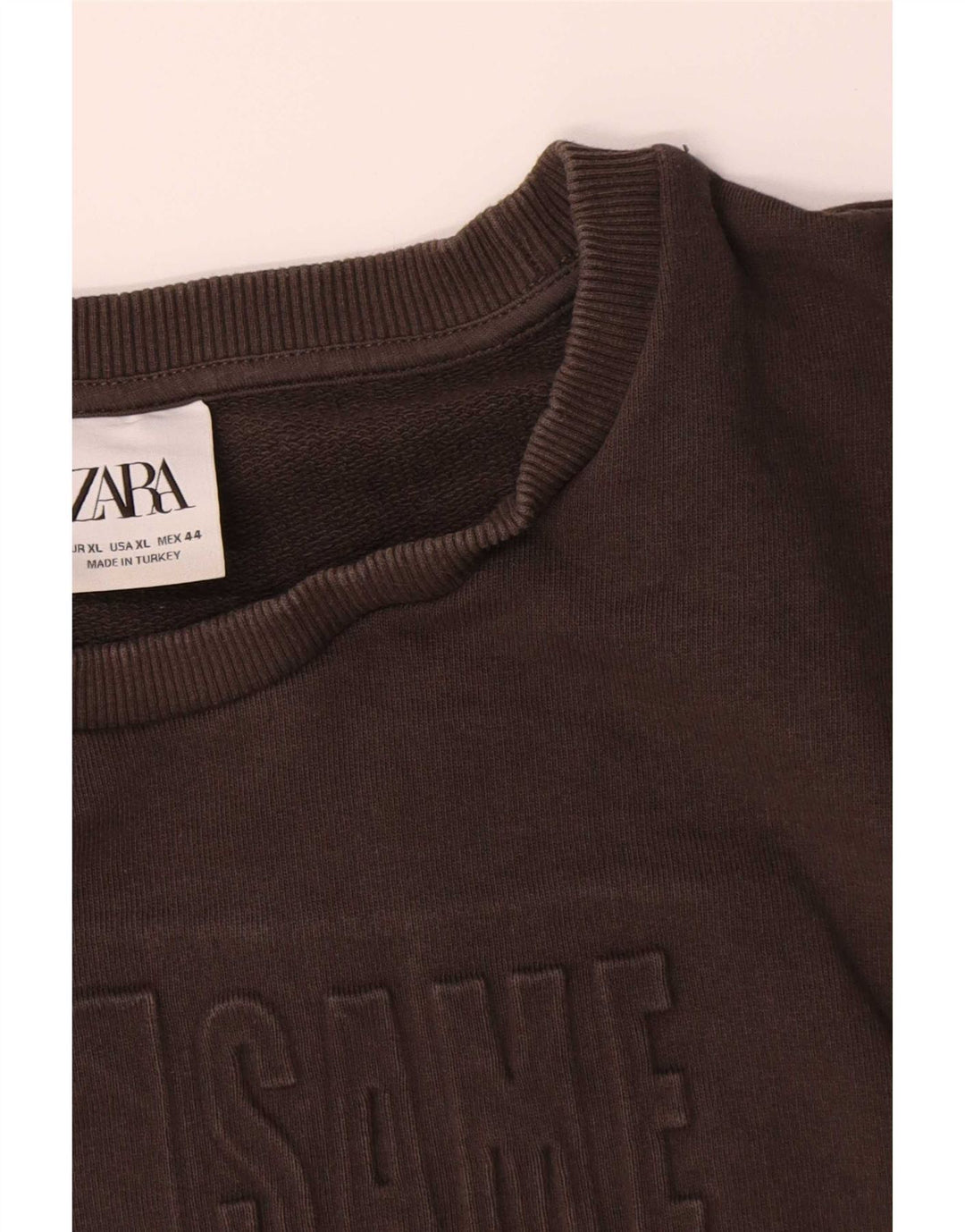 Zara Herre Grafisk Sweatshirt Jumper XL Brun Bomuld