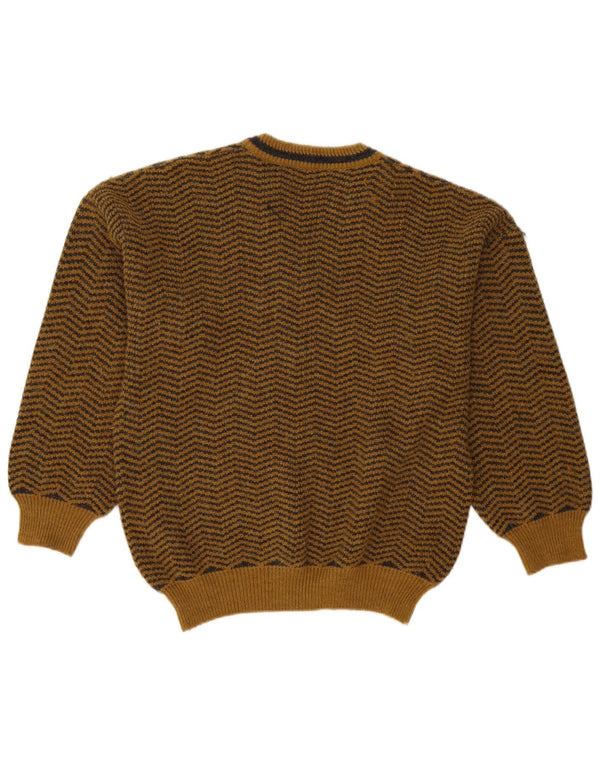 Vintage Herre Loose Fit V-hals sweater lille brun Chevron