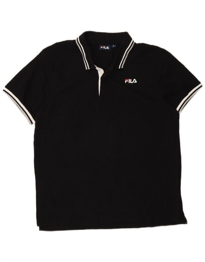 Fila Poloshirt til mænd XL sortstribet bomuld
