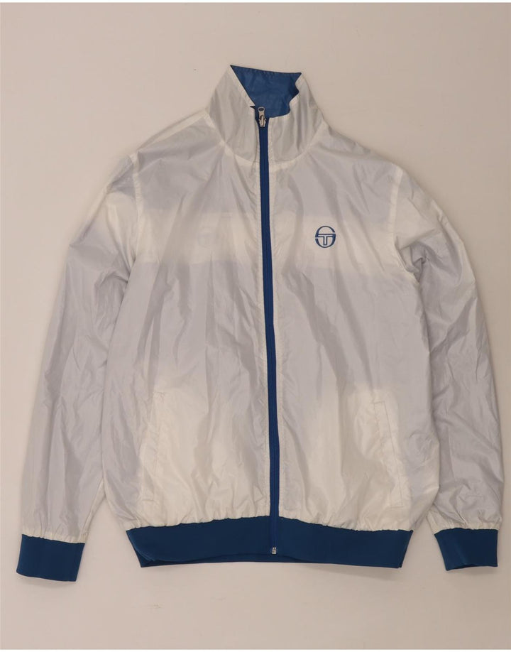 Sergio Tacchini Herre vendbar jakke UK 42 XL Blå Colourblock Polyester
