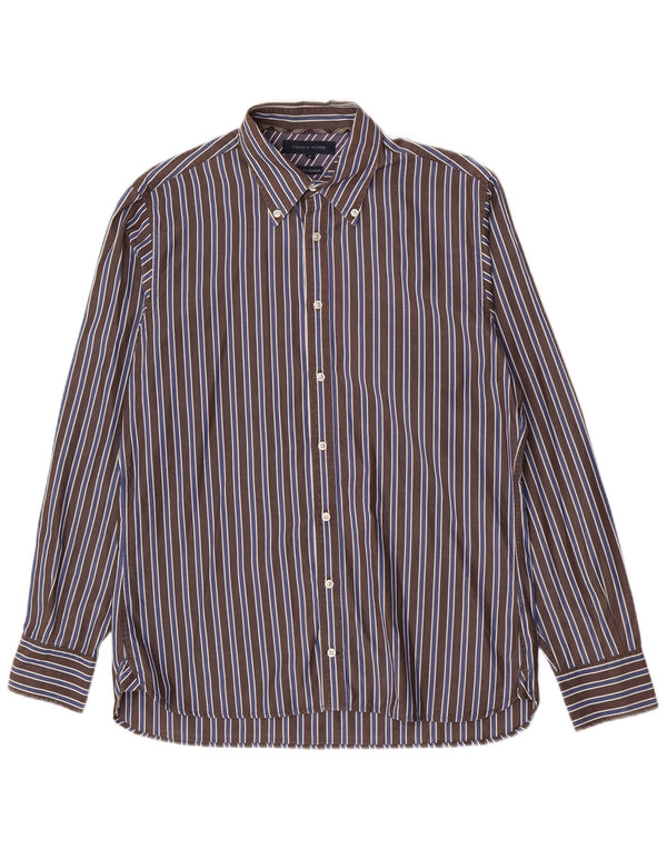 Tommy Hilfiger Herreskjorte Medium Brun Stribet Bomuld
