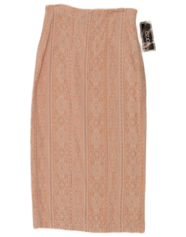 Vintage kvinders høj talje lige nederdel IT 44 Medium W28 Pink Paisley