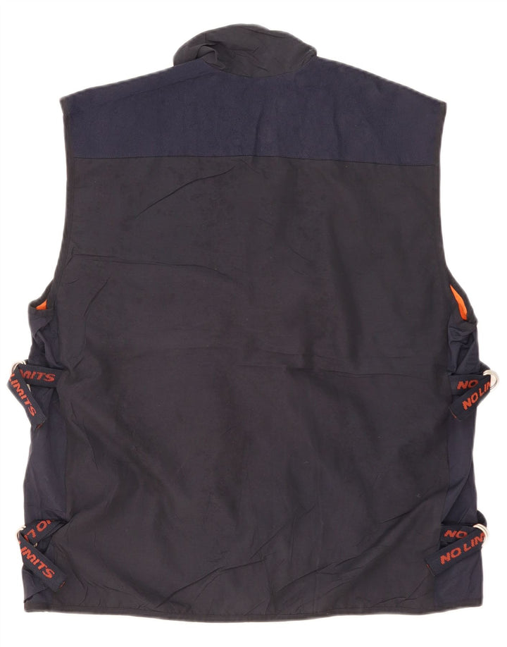 No Limits Herre Utility Gilet UK 40 Large Navy Blue Polyester