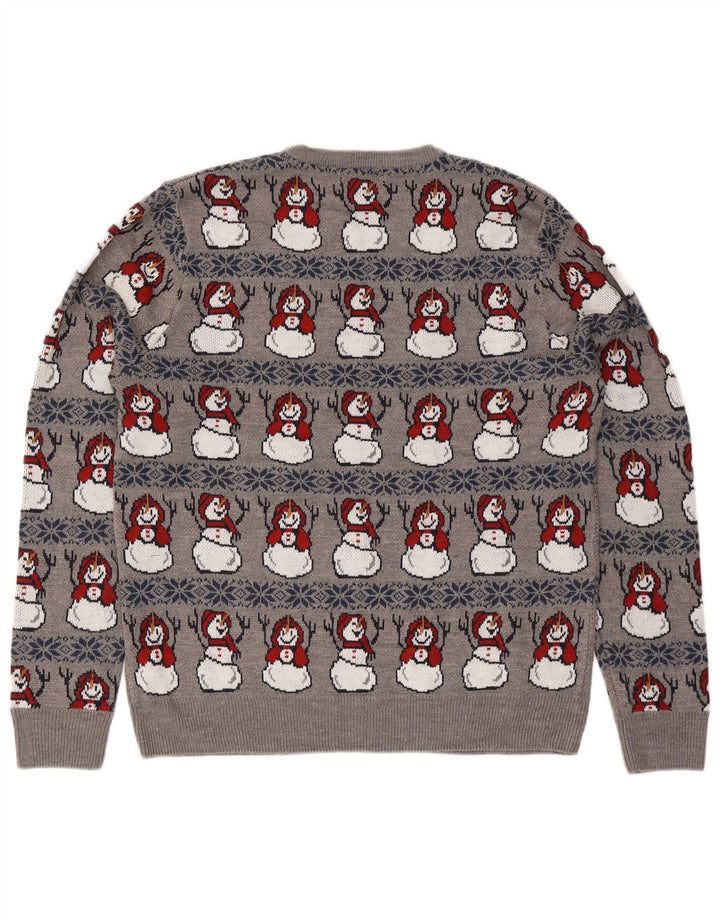 Marks & Spencer Herre sweater med rund hals, stor grå jul