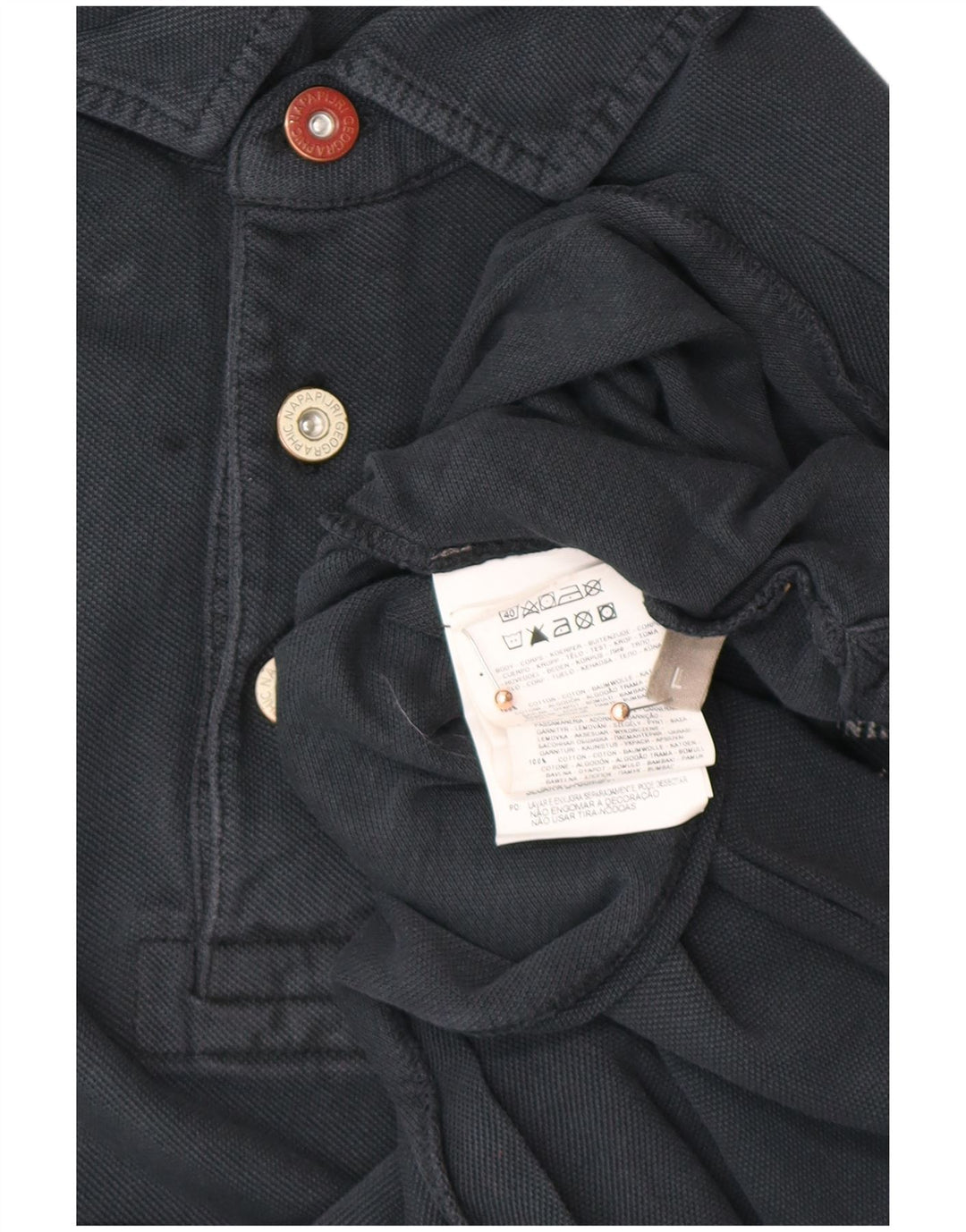 NAPAPIJRI Grafisk poloshirt til mænd Stor marineblå bomuld