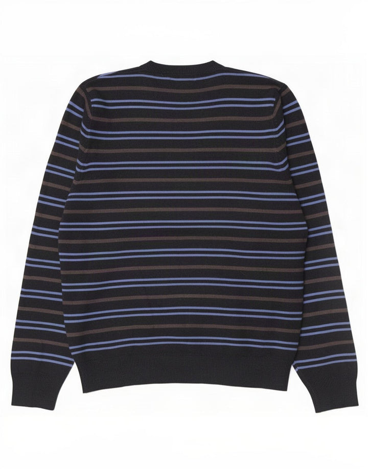 Marks & Spencer Herre V-hals sweater Medium Marineblå Stribet akryl