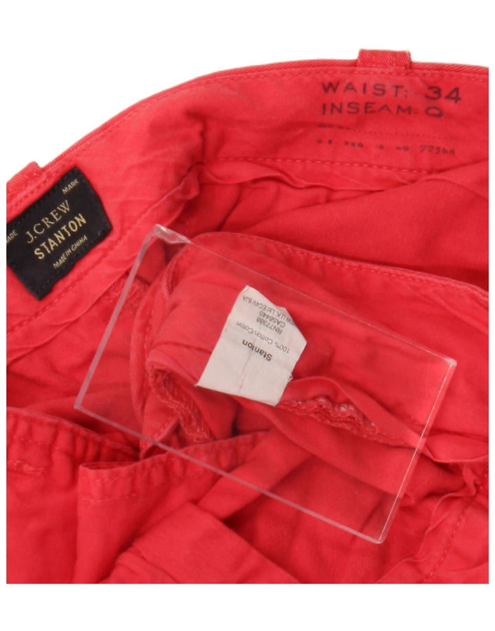 J. CREW Stanton Chino Shorts til mænd W34 Large Pink Bomuld