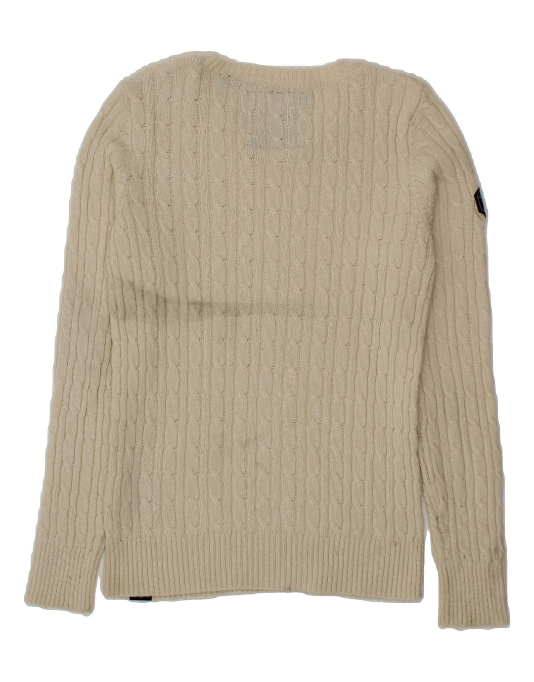 SUPERDRY Womens Crew Neck Jumper Sweater UK 10 Small  Beige Vintage Superdry and Second-Hand Superdry from Messina Hembry 