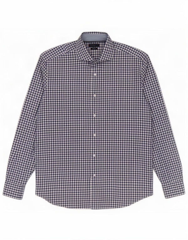 Tommy Hilfiger Skræddersyet flannelskjorte herre str. 44 17 1/2 XL Marineblå