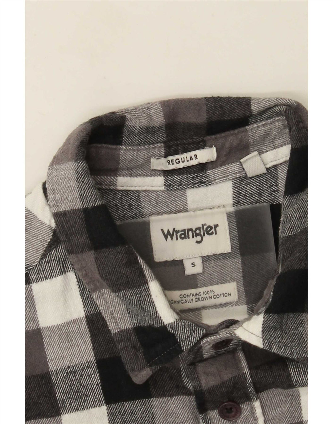 Wrangler Herre Regular Fit Flanellskjorte Lille grå ternet bomuld