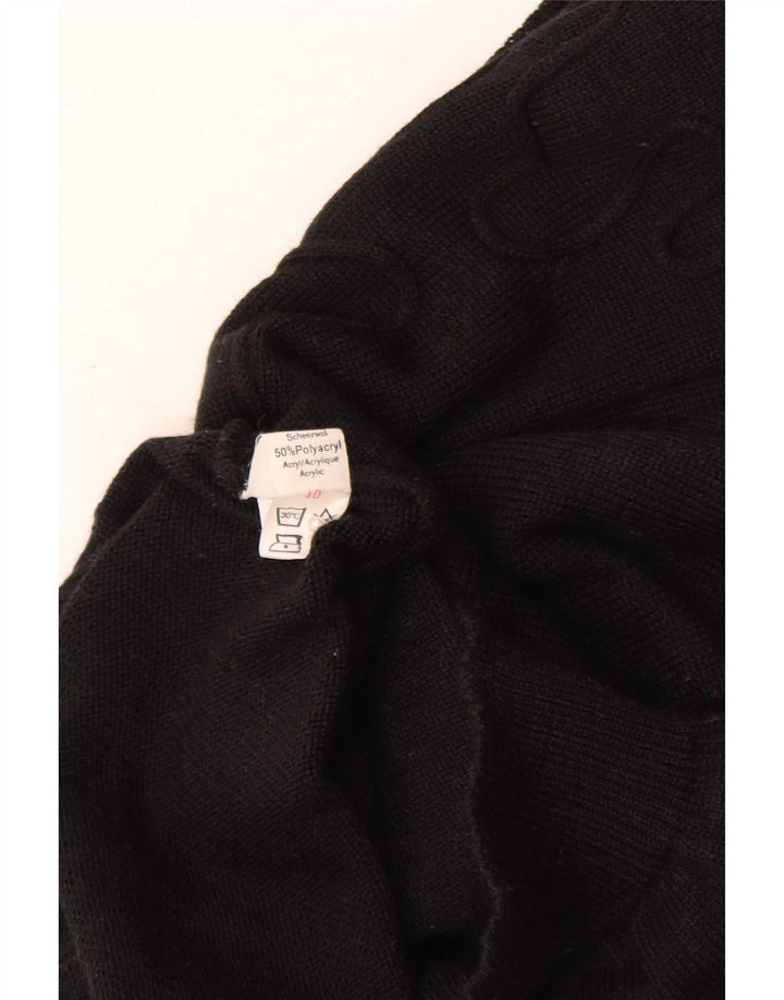Vintage dame sweater med rund hals EU 40 medium sort uld
