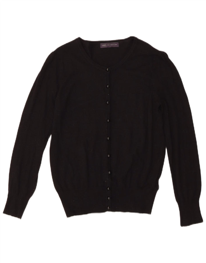 Marks & Spencer Dame Cardigan Sweater UK 10 Small Black Viscose