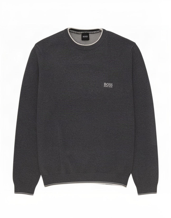 Hugo Boss Herre sweater med rund hals, mellemgrå