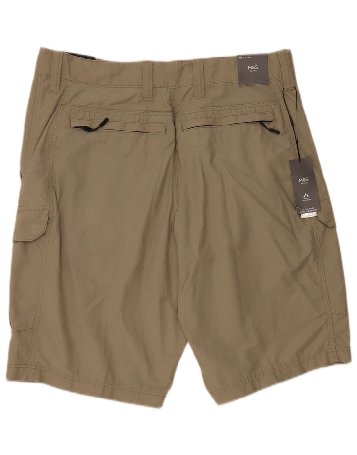 Marks & Spencer Herre Cargo Shorts W32 Medium Beige Bomuld
