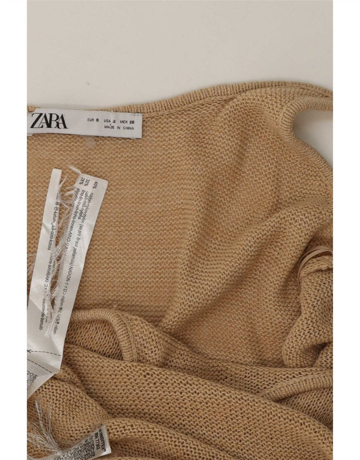 Zara Womens Slip Dress UK 10 Small Beige Nylon