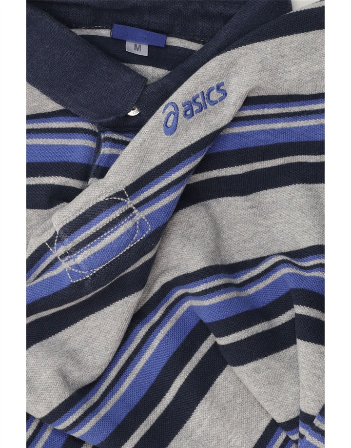 Asics herre poloshirt mellem grå stribet