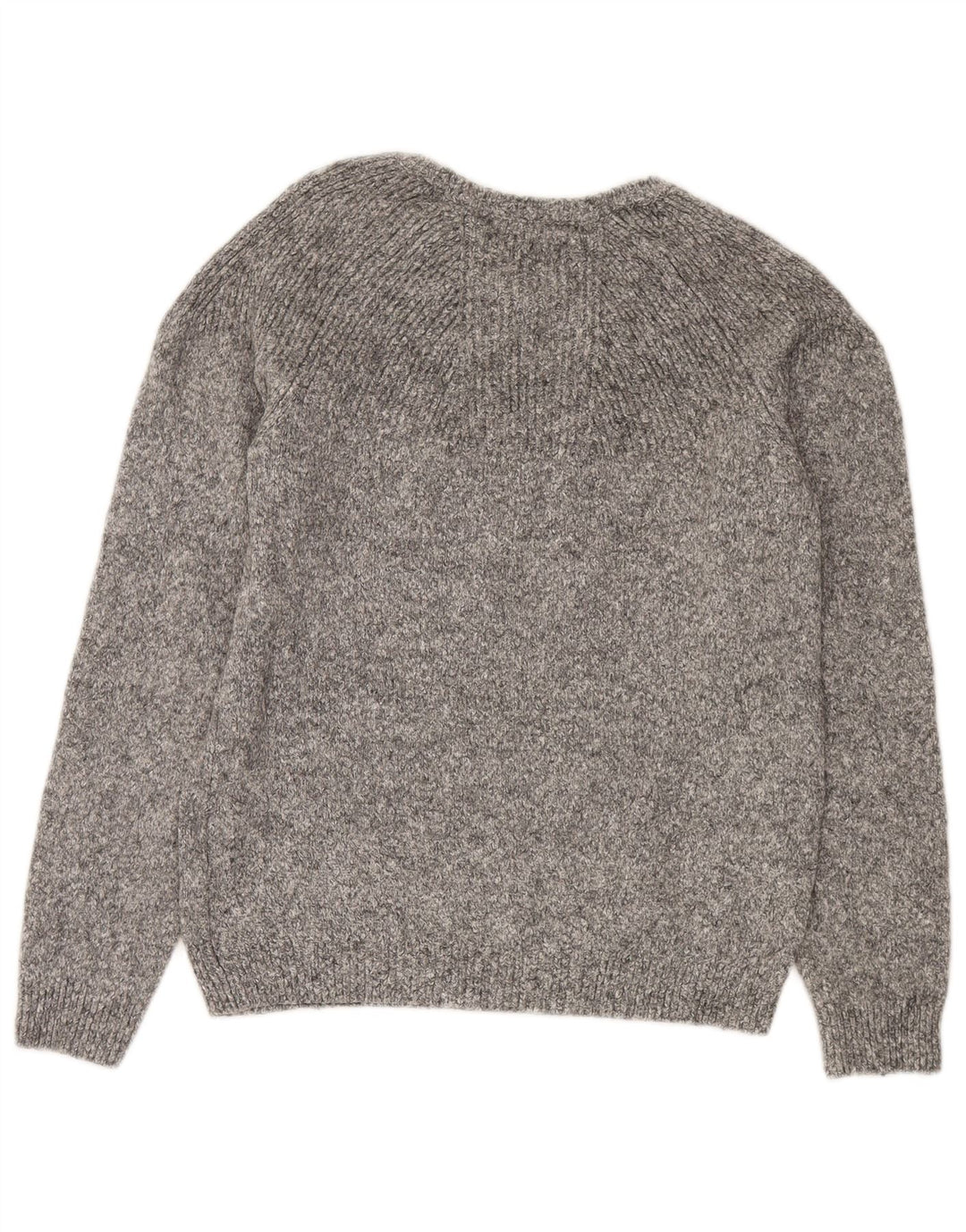Zara Herre Boat Neck Jumper Sweater Medium Grey Flecked Wool