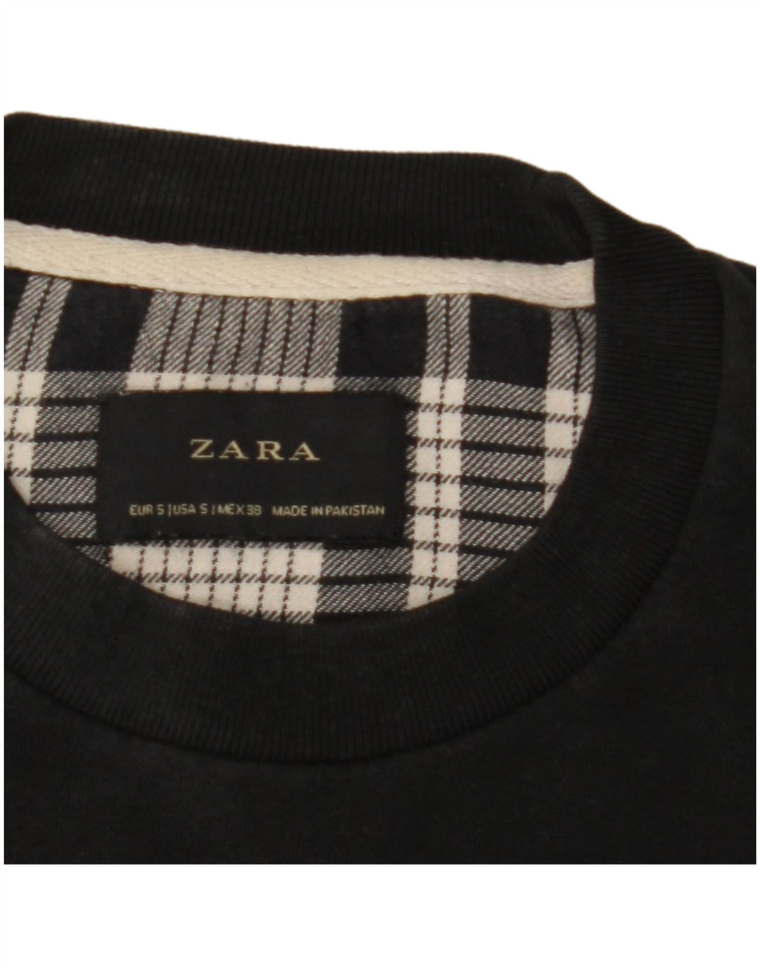 Zara Sweatshirt til mænd, lille sort ternet